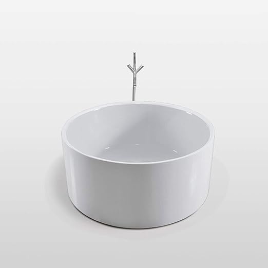 Freistehende Badewanne Modernes Design Durchmesser 134cm Crystal Wasserhahn Amazon De Baumarkt