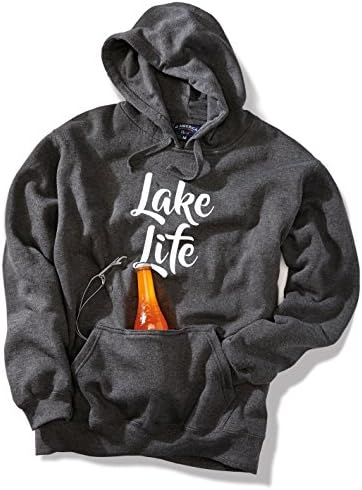 Alterd Industries River Life Hoodie - River, River float, Boating, Outdoors, Wake boarding, Camp fire, Lake House, Lake, Camping Hair, Beer hoodie, Can Cooler, Camping Gear (Lake Life, Large)