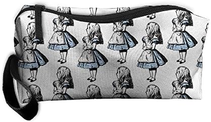 Ltted Women's Travel Cosmetic Bags Small Alice In Wonderland(11387) Makeup Clutch Pouch Cosmetic And Toiletries Organizer Bag With Zipper Oxford Cloth For Women/Girls