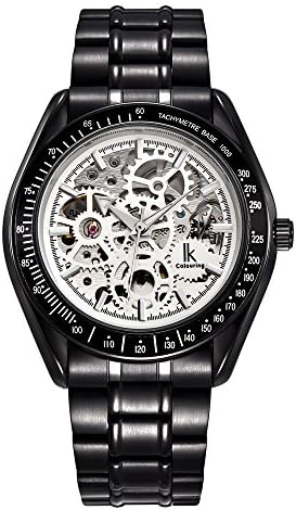 IK Colouring 2016 Skeleton Super Luminous men Automatic Mechanical Wristwatch Black Steel