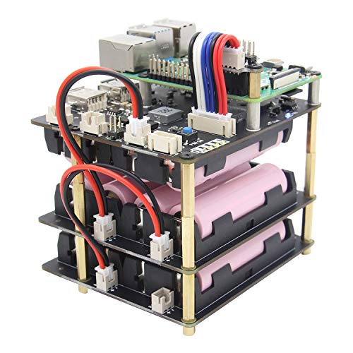 Geekworm Raspberry Pi UPS, Raspberry Pi 4B/3B+/3B 18650 UPS & Power Management Expansion Board X750 Shield with Auto Power-on for Raspberry Pi 4 Model B/3B+/3B (Only X750 Board)