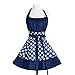 Pu-ai Plus Size Aprons Personalized Apron Lovely Cotton Retro Kitchen Cooking Aprons with Extra Ties & Pockets of Baking Apron(22×30 Inch)