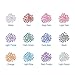 PandaHall Elite About 1400Pcs 1 Box 12 Color 3mm Faceted Flat Round No Hot Fix Acrylic Rhinestones Glitter Decorations 3D Diamond Gems for Cell Phone Nail Art