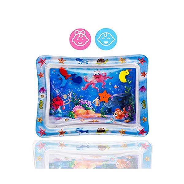 Jestilo Inflatable Tummy Time Water Mat Baby – Infant and Toddler Baby Play Mat Sensory Toys for Baby Early Development…