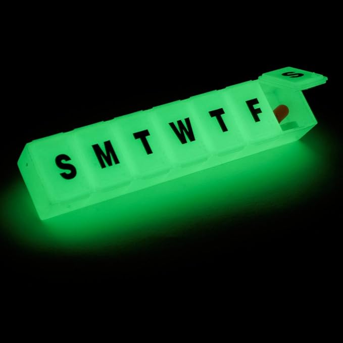 7 Day Glow in the Dark Pill Reminder Box