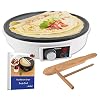 StarBlue Crepiere Electrique De 30,5 Cm, Avec Livre De Recettes Inclus, Et Spatule En Bois, 220-240 V Ca, 50/60 Hz, 1000…