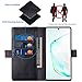 KEZiHOME for Samsung Galaxy Note 10+ Plus Case, Genuine Leather Note 10 Plus 5G Wallet Case RFID Blocking Credit Card Slot Flip Magnetic Stand Case Compatible with Galaxy Note 10Plus (Black/Brown)