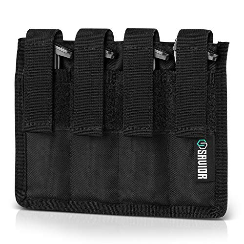Savior Equipment 4-Slot Tactical .22LR Ammo Mag Pouch - Attach to Tactical Vest or Battle Belt, Compatible with Ruger Browning Buck Mark Series & M&P22LR Magazines