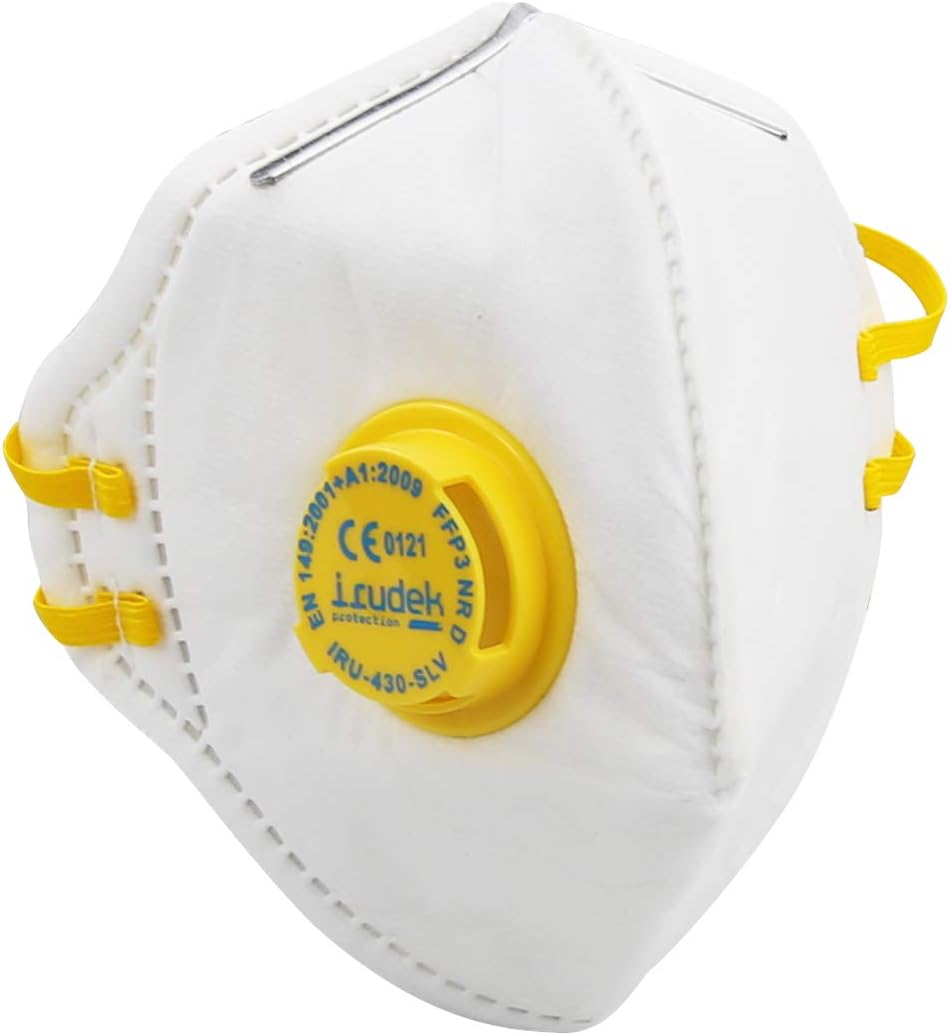 FFP3 High Performance Face Mask with Breathing Valve Cup Respirator Valved Vented - Higher Protection Unisex Outdoor (1 Pcs）