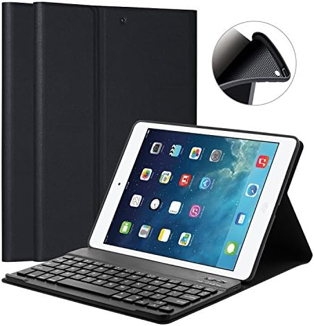 Keyboard Case for iPad 9.7 2018/2017/iPad Air/Air 2-LUCKYDIY Bluetooth Keyboard Stand Cover[Soft TPU Tablet Case][View Angle Adjustable][Magnetically Detachable Bluetooth V3.0 Keyboard]