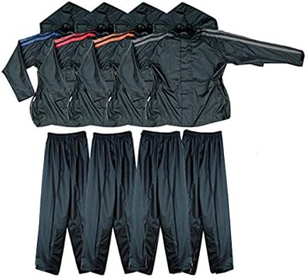 Two Piece Motorcycle Rain Gear with Hood M Red