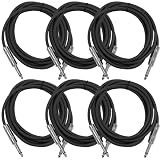 Seismic Audio SASTSX-10Black-6PK 10-Feet TS 1/4-Inch Guitar, Instrument, or Patch Cable, Black