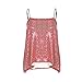 HaoDuoYi Womens Sparkly Mermaid Sequin Spaghetti Strap Crop Top