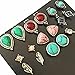 9 Pairs Vintage Triangle/Teardrop/Round Turquoise Stud Earrings Set for Women Silver Plated