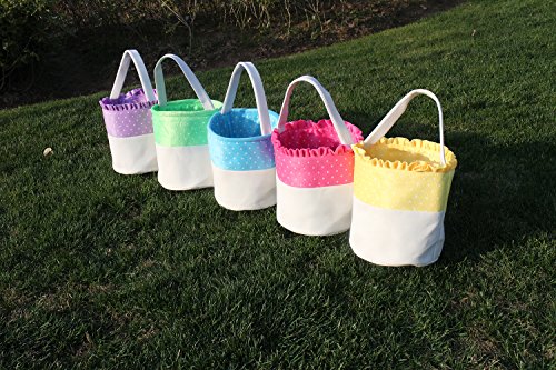 Easter Bucket Dot Easter Basket for Children Egg Hunt (Purple) - Thumbnail 7