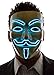 NEON NIGHTLIFE Light Up V for Vendetta Anonymous LED mask, Guy Fawkes Mask, One Size, Blue
