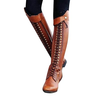 princess polly baby blue dress Mid Calf Winter Fall Combat Boots for Women 2025 Trendy Leather Lace up  Platform Chunky Dress Riding Tall Booties main image 1