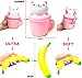 Tamify Jumbo Slow Rising Squishies 5PCS Cute Panda Cup Cat Strawberry Peach Banana Sweet Scented Stress Relief Kawaii Animal Fruit Squishy Charms Toys Pack For Kids And Adults