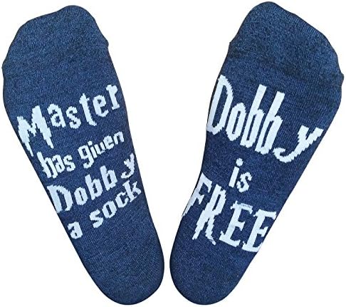 Unisex Combed Cotton Socks Master Has Given Dobby a Sock Dobby is Free Socks (Navy)
