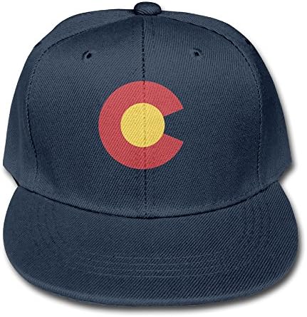 Girls Colorado State Flag Cotton Flat Adjustable Snapback Baseball Cap Navy
