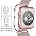 ALNBO Compatible 38mm Apple Watch Band Stainless Steel Mesh Magnetic Replacement Wrist Band with Metal Protective Case for Apple Watch Series 3 Series 2 Series 1 Rose Gold