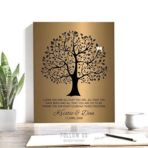8 Year Anniversary Gift, Traditional Wedding, Personalized