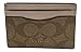 COACH Signature PVC Card Case Light Khaki/Chalk One Size