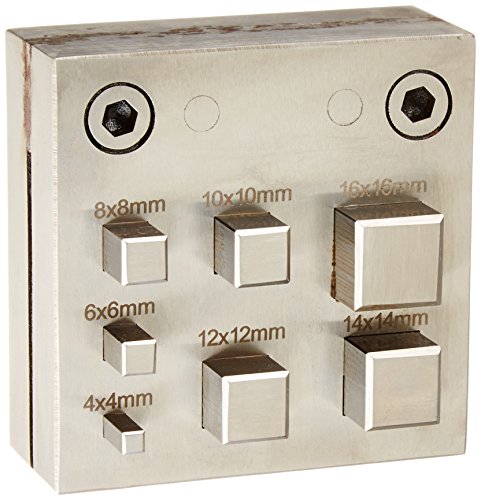 SE JT-SP308-7SQ Disc Cutter with 7 Square Punches Set, 4mm to 16mm