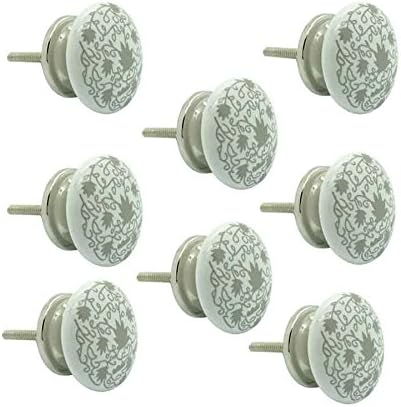 JP Hardware Ceramic Knobs for Cabinets and Cupboards (Standard, Multicolour) - Pack of 8