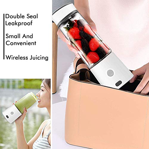 Portable Blender USB Rechargeable -TTLIFE MACARON Personal Blender for Shakes and Smoothies, Mixer Juice Cup Single Serve, Smalle Travel Blender Multifunctional with 5200mAh Battery for Travel Personal,Juice,Baby Food-White