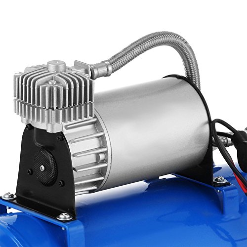 image for Kaluo 1.6 Gallon 4 Trumpet 150DB Vehicle Air Horn 12 V Blue Air Compre