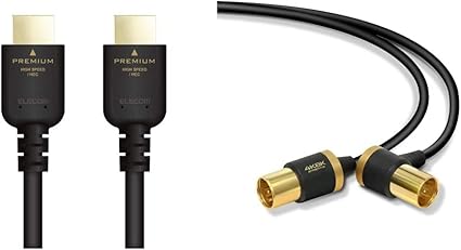 Amazon Co Jp セット買い エレコム Premium Hdmiケーブル イーサネット対応 4k2k 60p Ultrahd 3dフルhd Ps4 Xbox360 Nintendo Switch対応 ノイズ軽減 1 0m ブラック Dh Hdps14e10bk アンテナケーブル 4k 8k対応 F型端子 差込式l字 差込式ストレート