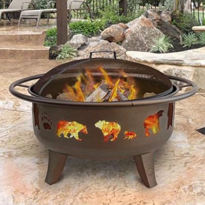Landmann 23875 Fire Dance Bear And Paw Fire Pit Metallic Brown