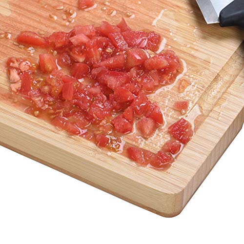 ZESPROKA Extra Large Bamboo Cutting Board (16 x 12 x 1 Inches) with Juice Grooves -Wooden Chopping Board for Meat, Vegetables, Fruit&Cheese - Non Slip & Non Stick Design- Butcher Block for Kitchen - Thumbnail 5