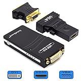 Zettaguard USB 2.0 to VGA / DVI / HDMI Multi Display Adapter / Video Graphics Adapter for Multiple Monitors up to 1920x1080 Pixels (Supports Windows 10, 8.1, 8, 7, XP)(10095)