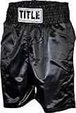 TITLE Classic Stock Boxing Trunks, Black, X-Large