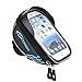 TOPTREK Cycling Bicycle Bike Top Tube Handlebars Bag Phone Mount Holder For iPhone 7 Plus/iPhone 6s/Galaxy Note2/Galaxy S5 Cellphone Below 5.5 Inch Waterproof Front Frame Bags (blue)