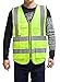 Misslo 5 Pockets High Visibility Zipper Front Breathable Safety Vest with Reflective Strips, Neon Yellow (Extra Large)