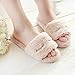 HALLUCI Women's Cozy Wrinkle Plush Fleece Memory Foam House Slippers w/Non Slip Soles (7-8 M US, Pink)