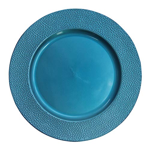 Turquoise Charger Plates. Turquoise Plastic Stone Edge Charger Plates
