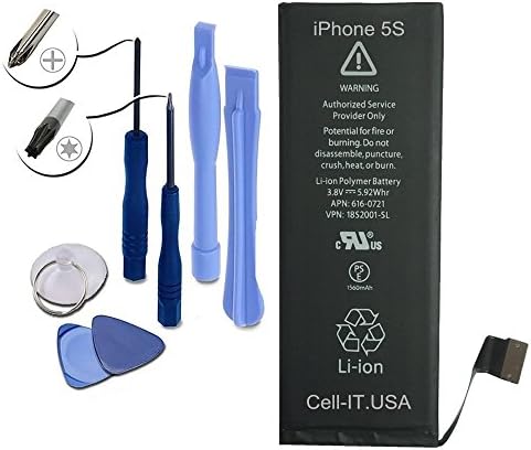 iPhone 5s / 5c Battery Replacement : New Zero Cycle 1560mAh 3.8V Li-Ion Battery Replacement for iPhone 5s and iPhone 5c with Complete Tool Kit