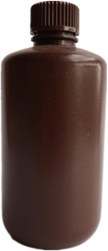 Aibelong 200ML Lab Amber HDPE Plastic Reagent Bottle with Narrow Mouth (Pack of 32 PCS)