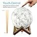 LOFTEK 5.9-inch 3D Printing Moon Lamp,Ideal Gifts for Mood Lightning, Rechargeable Moon Light with Stand, Warm White & Cool White, Dimmable Touch Control Brightness with USB Charging