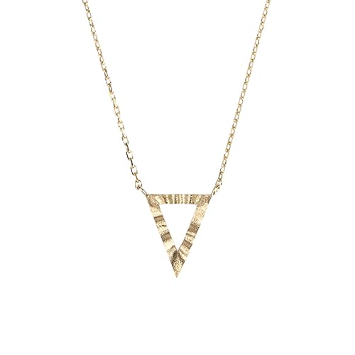 Amazon K18ゴールド 三角形 ネックレス 波目の凹凸感でひと味違う