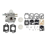 Harbot Carburetor with Primer Bulb Diaphragm Gakset Rebuild Kit for MTD Bolens Troy-Bilt Craftsman Trimmer # WT-973 753-06190 Fits Troy-bilt TB21EC TB22EC TB32EC TB42BC TB80EC YM21CS TB2040XP