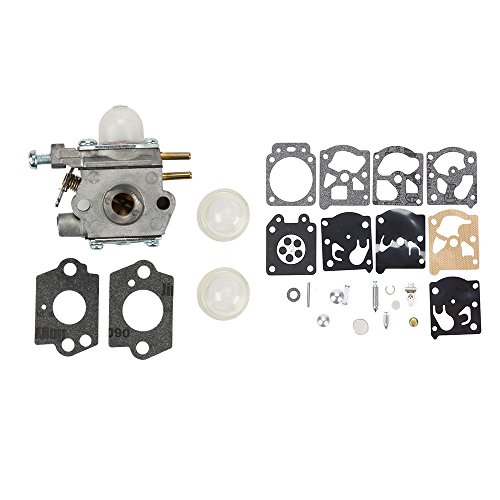 Harbot Carburetor with Primer Bulb Diaphragm Gakset Rebuild Kit for MTD Bolens Troy-Bilt Craftsman Trimmer # WT-973 753-06190 Fits Troy-bilt TB21EC TB22EC TB32EC TB42BC TB80EC YM21CS TB2040XP