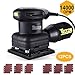 TECCPO Sheet Sander, 14,000 OPM Sheet Orbital Sander & 12 Pcs Sandpaper, Palm Size with Dust Collection Bag, for Removing Paint, Polishing, Sanding Down & Finishing Wood - TASS23P