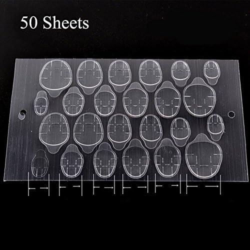 Kinxor 50 Sheets Nail Fake Nail Tips Extension Tools Art Tool Transparent Double Sided Adhesive False Sticky Tape