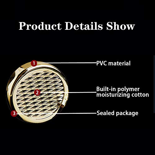 2 Pack Cigar Humidifier for Increasing and Maintaining Tobacco Moisture, Mini Round Humidifier with 3M Glue, Suitable for Cigar Boxes, Cigar Cabinets, Gold, Diameter 2.2in