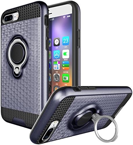 iPhone 8 Plus Case, iPhone 7 Plus Case, MOMOTECH Dual Layer Hybrid iPhone 8 Plus Case Kickstand with Ring Holder Shockproof Drop Protection Case for iPhone 8 Plus (2017) / iPhone 7 Plus (2016) - Grey